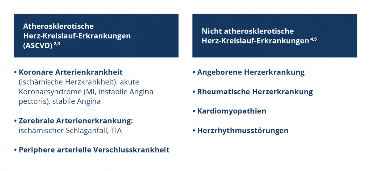 Grafik Manifestationen der Herz-Kreislauf-Erkrankungen